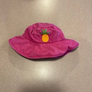 Pink Bucket Hat with Pineapple Patch size 0-6 months